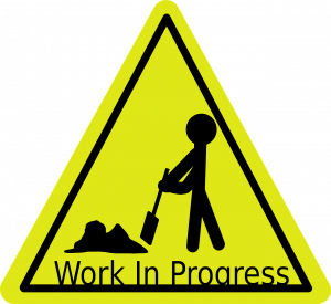 work-in-progress, sign, activity